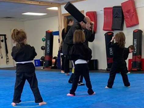 Children learning martial arts at Martial Way Self-Defense Center, Vermont